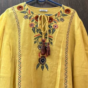 Yellow Embroidery Top