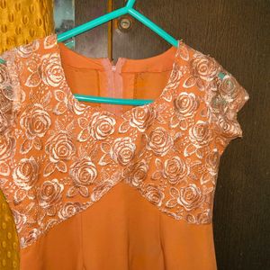 Peachy Orange Fishtail Dress