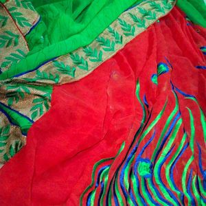 Fancy Saree In Two Colours With Borders