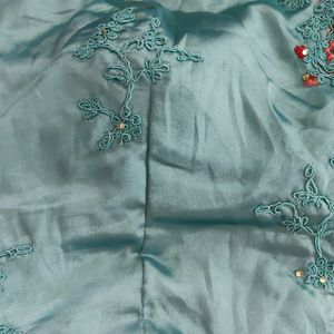 Teal Net Lehenga Choli ( Women)