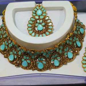 Jwellery For Blue Saree Or Lehanga