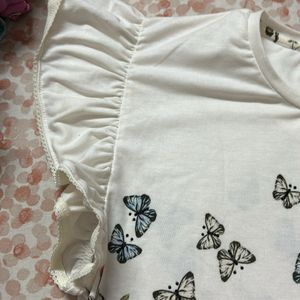 Girls Butterfly Printed Top