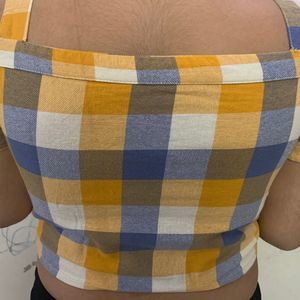 Checked Cropped Shirt