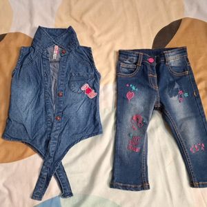 Baby Girls Jeans Top