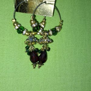 Dangling Earring (Brown And Green)