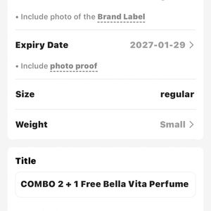 COMBO 2 + 1 Free Bella Vita Perfume