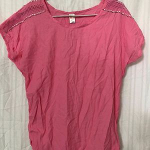 Round-Neck Top Lace Insets
