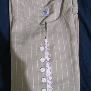 Green Pista Color Kurta..in Poly Cotton Material