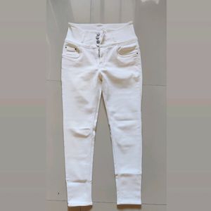 Womens White High Rise Skinny Jeans