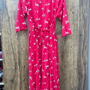 Gorgeous Red Floral A-line Dress