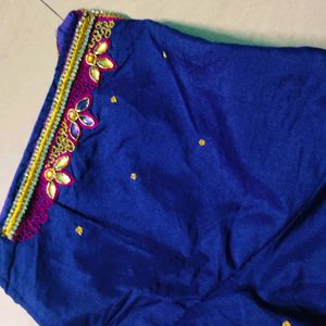 Beautiful Half Saree With Maggam Work Blouse