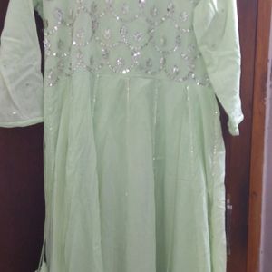 ISHIN Pista Green Anarkali size -S