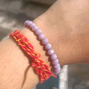 Purple Crystal Bead Bracelet