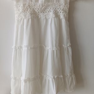 Aesthetic White Korean Dress