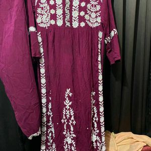 Purple Embroidery Kurta Set