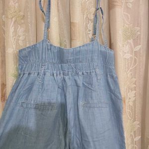 Blue Denim Style Dungaree Jumpsuit