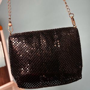 Black Gold Mesh Purse