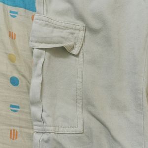 Cream Cargo Trousers