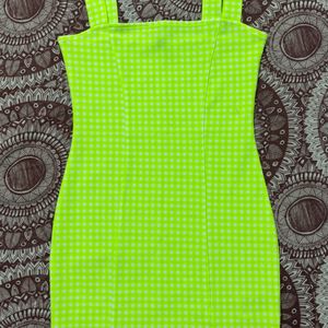 H&M Neon Checkered Bodycon Dress