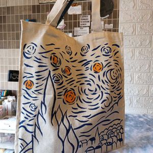 Van Gogh Hand Painted Tote Bag