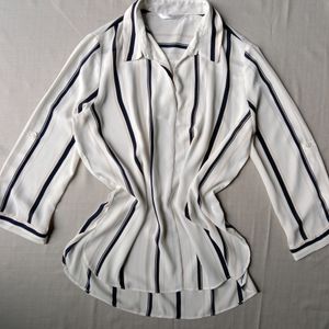 New Korean Stripped Black Ande White Top