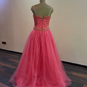 Pink Heavy Embellished Multinlayered Ball Gown