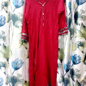 Maroon And Black Rayon Straight Kurta