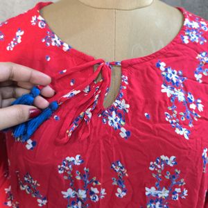 Flower Pattern Western Top