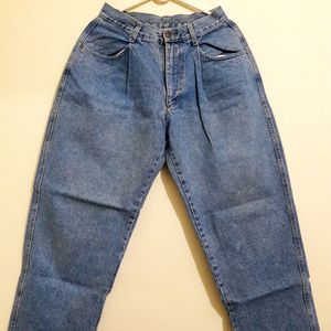 Blue High Rise Baggy Jeans