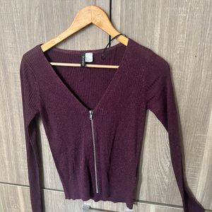 H&m Front Zip Top