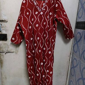 Maroon Kurta With Pant Set - Never Used