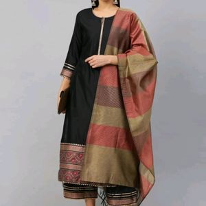 Indo Era Women Kurta Palazzo Dupatta Set