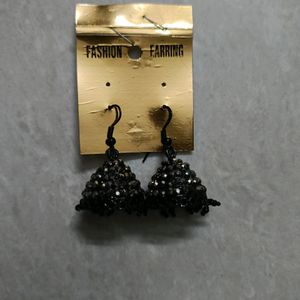 Black With Stones Butta Earings