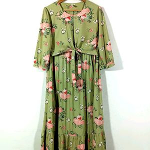 Sage Green Floral Dress (Women)