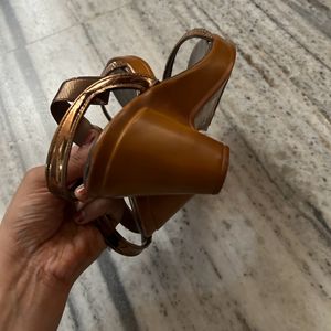 Copper Gold Brown Heels