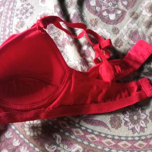 Red Heavily Padded Bra