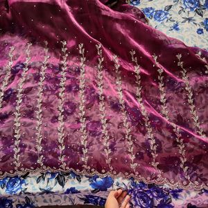 Tissue Silk Purple Saree