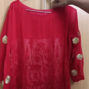 Kurti Red In Colour Looks Like New