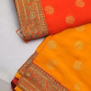 Chiffon Sarees With A Brocade Border