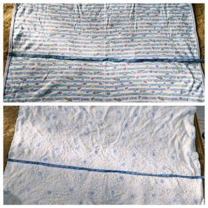 Set Of 2 Blue Baby Blankets