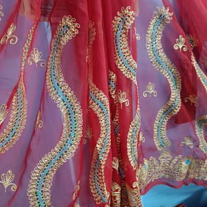 Beautiful red saree with work