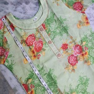 Beautiful Kota Doria Kurti With Cotton Laining