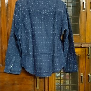 DNMX Blue Shirt With White Polka Dots