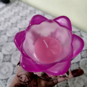 Beautiful  Big Size Rose Pink Candle Holder