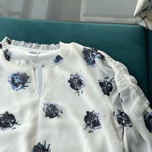 White Floral Top