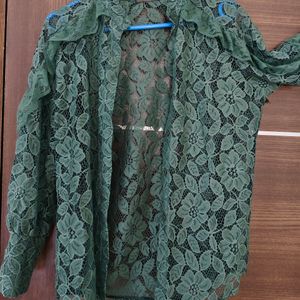 Green Colored Laced Shirt