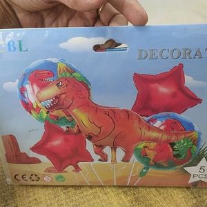 Dinosaur Theme 5pc Foil Balloon Set