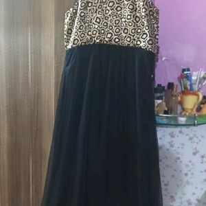 Girl's Black Net Gown