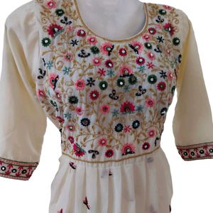 Handwork With Mirror Kurti