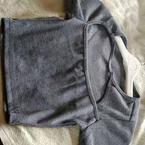 Grey Colour Casual Crop Top